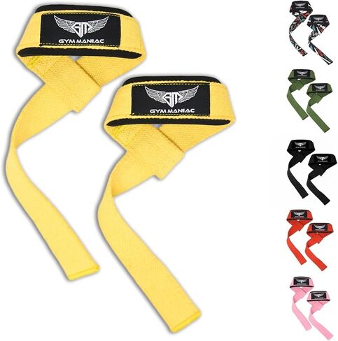 Gym Maniac GM Wrist Straps for Weight Lifting - Gym Accessories for Men and Women - Workout Equipment for Better Exercise Support - Adjustable Grip in Saudi Arabia