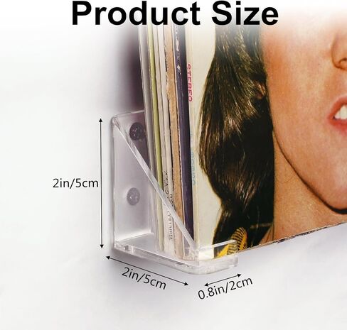 حامل جداري من الفينيل من BiJun، 6 عبوات من الفينيل لعرض الرف على الحائط وحامل ألبوم مثبت على الحائط لسجلات الفينيل من 7 إلى 12 بوصة LPs، أكريليك شفاف in Kuwait