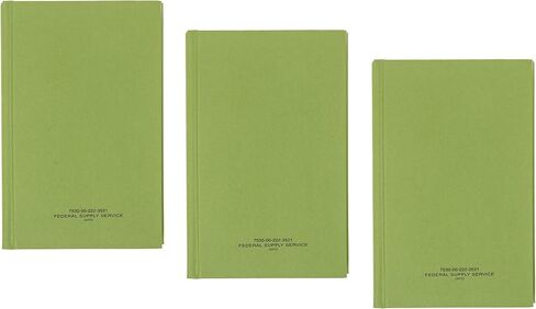 DIY Indispensables US Military Log Record Books 3 Pack 5.25 x 8 Inch 96 Sheets with Rugged Sewn Case Binding Blue Line College Ruled Notebook NSN 7530002223521, Made in USA in Saudi Arabia