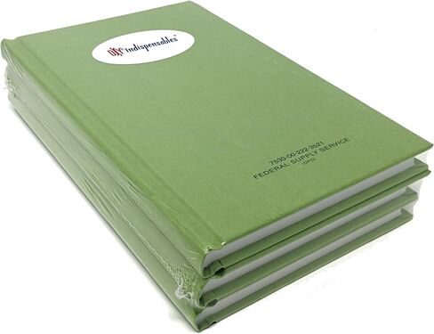 DIY Indispensables US Military Log Record Books 3 Pack 5.25 x 8 Inch 96 Sheets with Rugged Sewn Case Binding Blue Line College Ruled Notebook NSN 7530002223521, Made in USA in Saudi Arabia