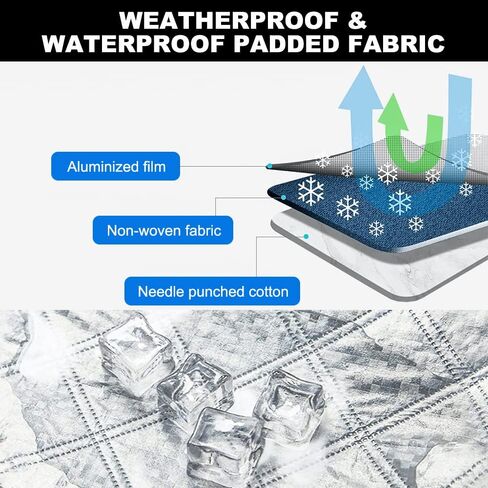 HOMEYA Car Windshield Snow Cover, Magnetic Windshield Cover for Snow Ice Frost Guard with 3 Layers Waterproof Protection & 5 Powerful Magnets & 2 Side Mirror Covers & 2 Hooks for Cars Trucks Vans SUVs in Saudi Arabia