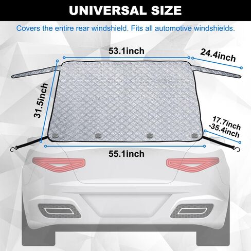 HOMEYA Car Windshield Snow Cover, Magnetic Windshield Cover for Snow Ice Frost Guard with 3 Layers Waterproof Protection & 5 Powerful Magnets & 2 Side Mirror Covers & 2 Hooks for Cars Trucks Vans SUVs in Saudi Arabia