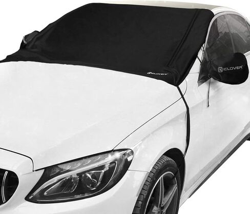 HOMEYA Car Windshield Snow Cover, Magnetic Windshield Cover for Snow Ice Frost Guard with 3 Layers Waterproof Protection & 5 Powerful Magnets & 2 Side Mirror Covers & 2 Hooks for Cars Trucks Vans SUVs in Saudi Arabia