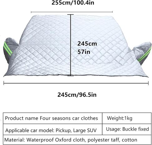Pickup Truck Windshield Snow Cover Rearview Mirror Cover， Freezing and Snow Cover in Winter, All-Weather car Outdoor Waterproof and dust Cover, Suitable for Most Models (Large) in Saudi Arabia