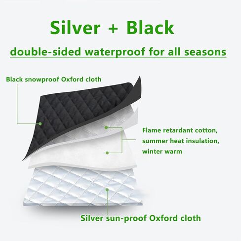 Pickup Truck Windshield Snow Cover Rearview Mirror Cover， Freezing and Snow Cover in Winter, All-Weather car Outdoor Waterproof and dust Cover, Suitable for Most Models (Large) in Saudi Arabia