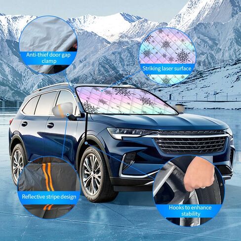 Car Windshield Cover for Ice and Snow Frost Guard Winter Automotive Windshield Protector Car Anti-Snow Cover Accessories for SUV & Truck in Saudi Arabia