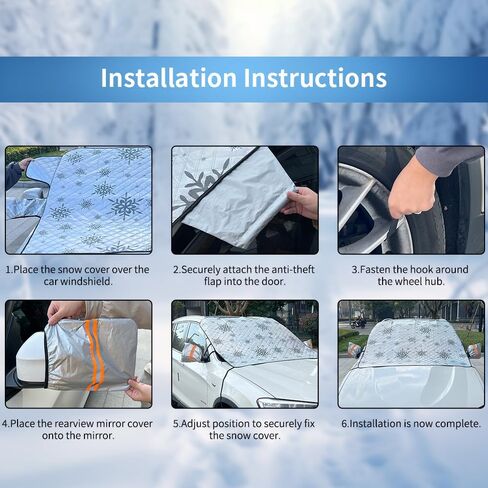 Car Windshield Cover for Ice and Snow Frost Guard Winter Automotive Windshield Protector Car Anti-Snow Cover Accessories for SUV & Truck in Saudi Arabia
