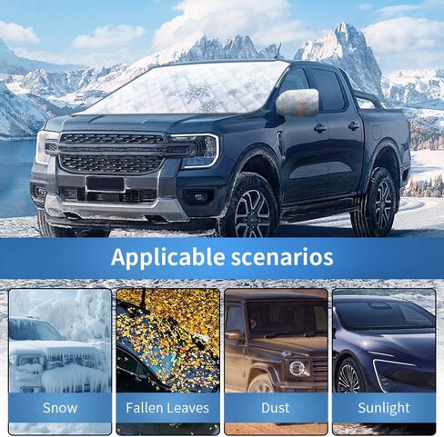 Car Windshield Cover for Ice and Snow Frost Guard Winter Automotive Windshield Protector Car Anti-Snow Cover Accessories for SUV & Truck in Saudi Arabia