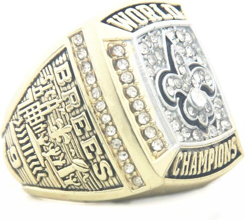 خاتم NO'Saints New Orleans Football DREW BREES 2009 لأبطال العالم الخارقين مع صندوق خشبي مقاس 11 هدايا للرجال والأطفال والأولاد والآباء الشباب in Kuwait
