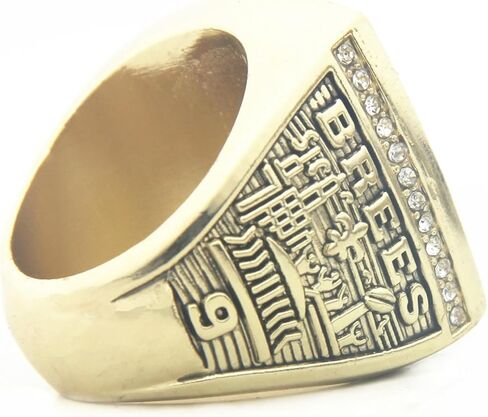 خاتم NO'Saints New Orleans Football DREW BREES 2009 لأبطال العالم الخارقين مع صندوق خشبي مقاس 11 هدايا للرجال والأطفال والأولاد والآباء الشباب in Kuwait