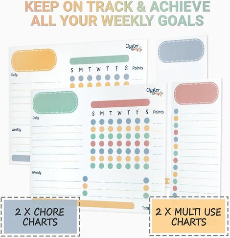 Magnetic Black Chore Chart 3pcs for Multiple Kids & Adults - 4 Fine Tip Markers - Dry Erase Refrigerator Black Boards - Reward Good Behavior & Responsibility - Organize The Family (Black) in Saudi Arabia