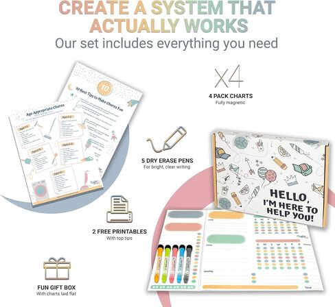 Magnetic Black Chore Chart 3pcs for Multiple Kids & Adults - 4 Fine Tip Markers - Dry Erase Refrigerator Black Boards - Reward Good Behavior & Responsibility - Organize The Family (Black) in Saudi Arabia
