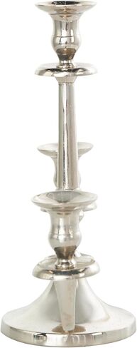 The Novogratz Aluminum Metal Scrolled Candelabra, 14" x 6" x 14", Silver in Kuwait