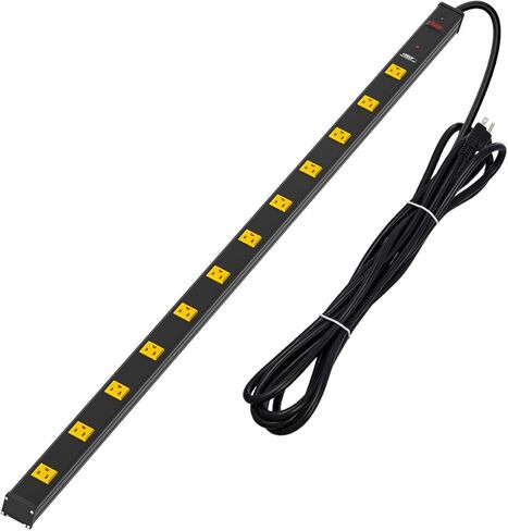 CRST واقي من التيار الكهربائي ذو مسافة واسعة من المعدن الثقيل مع قاطع دائرة 15 أمبير وسلك طويل إضافي 15 قدم 1800 جول (12 منفذ) in Kuwait