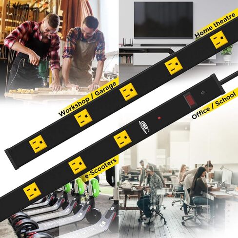 CRST واقي من التيار الكهربائي ذو مسافة واسعة من المعدن الثقيل مع قاطع دائرة 15 أمبير وسلك طويل إضافي 15 قدم 1800 جول (12 منفذ) in Kuwait