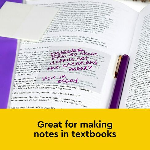 Post-it Transparent Notes, Clear Sticky Notes to Markup Textbooks and Planners Safely, Minimalist Aesthetic School Supplies for College Students, Stationery Artists, and More, 3x3 in, 12 Pads in Saudi Arabia