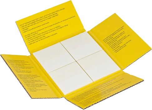 Post-it Transparent Notes, Clear Sticky Notes to Markup Textbooks and Planners Safely, Minimalist Aesthetic School Supplies for College Students, Stationery Artists, and More, 3x3 in, 12 Pads in Saudi Arabia