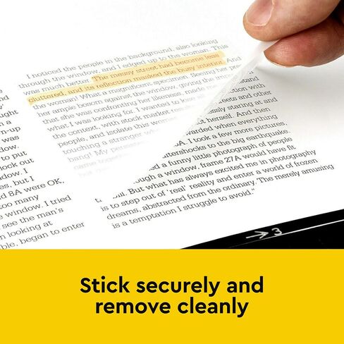 Post-it Transparent Notes, Clear Sticky Notes to Markup Textbooks and Planners Safely, Minimalist Aesthetic School Supplies for College Students, Stationery Artists, and More, 3x3 in, 12 Pads in Saudi Arabia