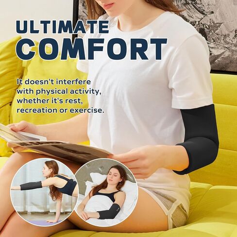 Elbow Ice Pack for Tendonitis and Tennis Elbow, Reusable Cold Compression Ice Pack Wrap Sleeve for Injuries, Calf Compression Sleeve for Pain Relief, Arthritis, Swelling, Golfers Arm (S Black) in Saudi Arabia