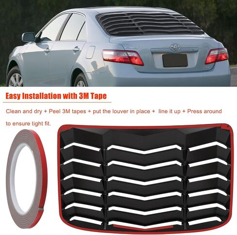 Rear Window Louver for Toyota Camry 2007 2008 2009 2010 2011 ABS Sun Shade Windshield Cover GT Lambo Style (Matte Black) in Saudi Arabia