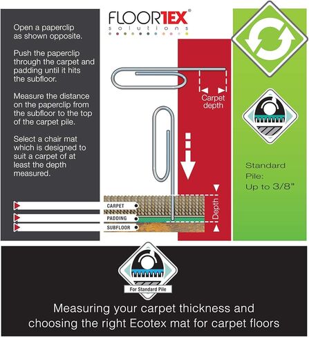 Floortex® Cleartex® Enhanced Polymer Rectangular Chair Mat for Carpets up to 3/8" - 48" x 60" in Saudi Arabia