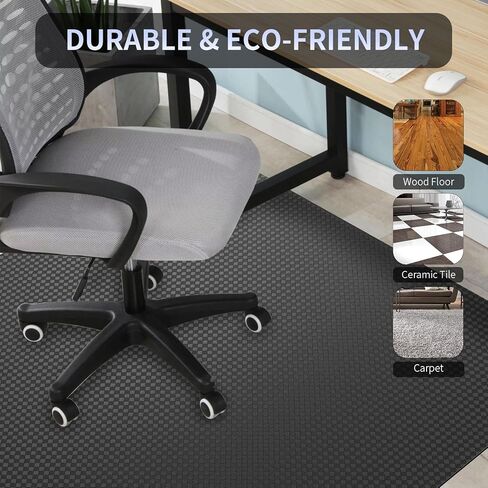 سجادة كرسي مكتب للأرضيات الصلبة: سجادة كرسي مكتب كبيرة مقاس 63 بوصة × 51 بوصة، سجادة كرسي ألعاب للخشب الصلب، سجادة حماية للأرضية شديدة التحمل سهلة الانزلاق، سجادة كرسي مكتب للمكتب المنزلي in Kuwait