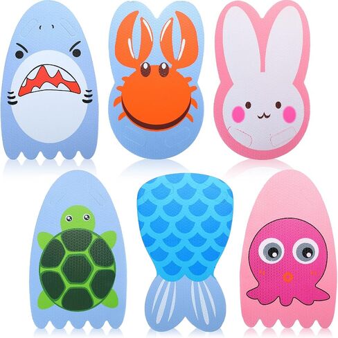 Deekin 6 Pcs Kids Cartoon Swimming Kickboard Summer Turtle Octopus Crab Rabbit Fishtail Shark Kickboard Learn Swim Kick Board Swimming Training Aid for Children Party Favor Pool Exercise Beach in Saudi Arabia