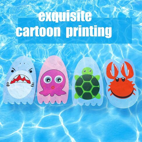 Deekin 6 Pcs Kids Cartoon Swimming Kickboard Summer Turtle Octopus Crab Rabbit Fishtail Shark Kickboard Learn Swim Kick Board Swimming Training Aid for Children Party Favor Pool Exercise Beach in Saudi Arabia