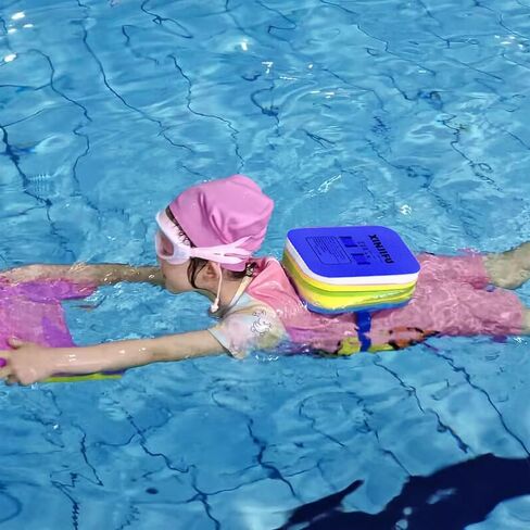 حزام السباحة العائم الخلفي والتمارين الرياضية المائية واللياقة البدنية المائية ومعدات تدريب السباحة مع طبقات قابلة للتعديل للأطفال المبتدئين في السباحة (لون عشوائي) in Kuwait