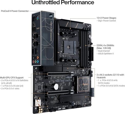 اللوحة الأم ASUS ProArt B550-Creator AMD (Ryzen 5000/3000) ATX (Thunderbolt™ 4، Dual M.2، PCIe 4.0، Dual 2.5 Gb Lan، DisplayPort/HDMI، USB 3.2 Gen 2 Type-A وType-C، ورؤوس RGB) in Saudi Arabia