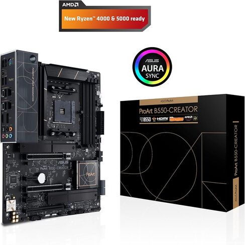اللوحة الأم ASUS ProArt B550-Creator AMD (Ryzen 5000/3000) ATX (Thunderbolt™ 4، Dual M.2، PCIe 4.0، Dual 2.5 Gb Lan، DisplayPort/HDMI، USB 3.2 Gen 2 Type-A وType-C، ورؤوس RGB) in Saudi Arabia