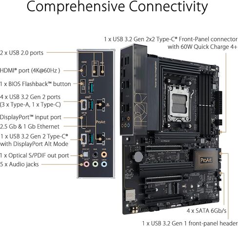 اللوحة الأم ASUS ProArt B550-Creator AMD (Ryzen 5000/3000) ATX (Thunderbolt™ 4، Dual M.2، PCIe 4.0، Dual 2.5 Gb Lan، DisplayPort/HDMI، USB 3.2 Gen 2 Type-A وType-C، ورؤوس RGB) in Kuwait