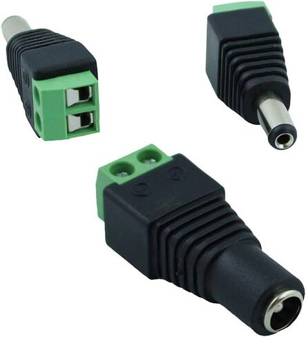 10 Pairs DC Connector Plug12V Barrel Power BNC Jack Adapter Connector 5.5 X 2.1mm Male+Female for CCTV Camera led Terminal Connector in Saudi Arabia