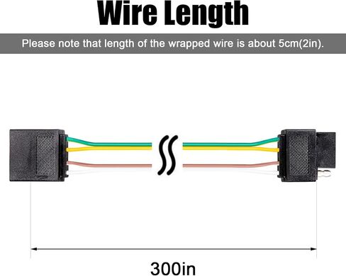 CZC AUTO 4 Pin Trailer Light Wire Harness Extension 18 قياس 4-Way موصل الأسلاك المسطحة، 25ft، لشاحنة مقطورة قارب سيارة RV in Saudi Arabia