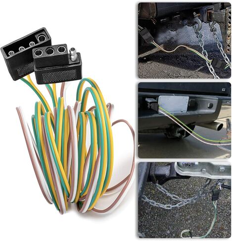 CZC AUTO 4 Pin Trailer Light Wire Harness Extension 18 قياس 4-Way موصل الأسلاك المسطحة، 25ft، لشاحنة مقطورة قارب سيارة RV in Saudi Arabia