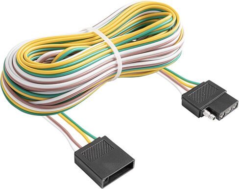 CZC AUTO 4 Pin Trailer Light Wire Harness Extension 18 قياس 4-Way موصل الأسلاك المسطحة، 25ft، لشاحنة مقطورة قارب سيارة RV in Saudi Arabia
