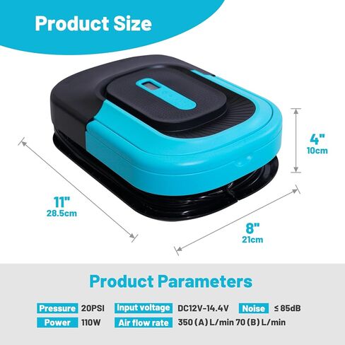 مضخة هواء كهربائية محمولة من FunWater SUP، 16 رطل لكل بوصة مربعة، ضاغط هواء للوحة التجديف، خيمة قابلة للنفخ، قارب، حمام سباحة، مضخة مجداف مع 6 فوهات in Saudi Arabia