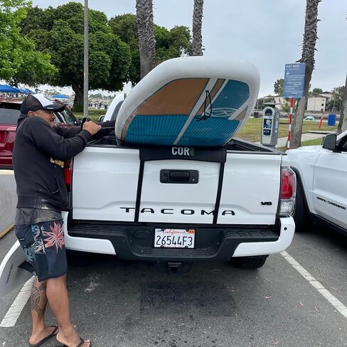 COR Surf Tailgate Truck Pad for SUP | Longboard | Surfboard | Ladders or Lumber with Premium Scratch-Resistant Tie Downs (Black) in Saudi Arabia