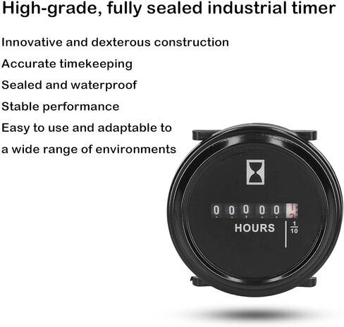 Small Engine Hour Meter, Hour Meter for Marine Generator Tractor Mower Golf cart Forklift (AC/DC 6-80V) in Kuwait
