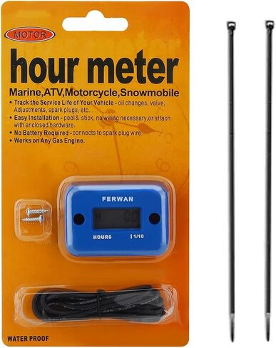 Inductive Hour Meter, Dirt Bike Hour Meter, Engine Hour Meter, for Gas Engine Lawn Mower Motorcycle Snowmobile Karting Marine ATV Boat Outboard Motor Generator Waterproof 1Pakc Blue in Saudi Arabia