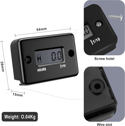 Inductive Hour Meter, Dirt Bike Hour Meter, Engine Hour Meter, for Gas Engine Lawn Mower Motorcycle Snowmobile Karting Marine ATV Boat Outboard Motor Generator Waterproof 1Pakc Blue in Saudi Arabia