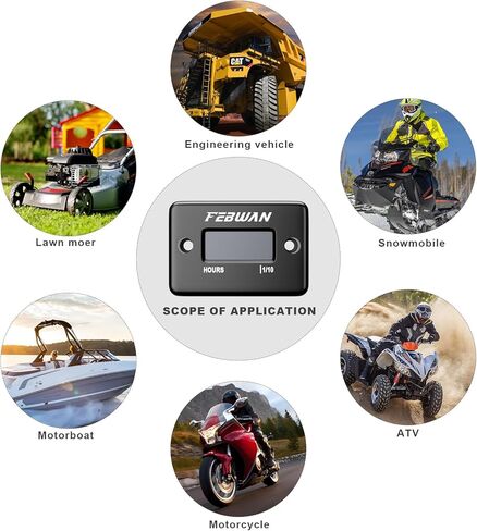 عداد ساعة حثي، عداد ساعة الدراجة الترابية، عداد ساعة المحرك، لمحرك الغاز، جزازة العشب، دراجة نارية، الثلج، الكارتينج، قارب ATV البحري، مولد محرك خارجي مقاوم للماء 1Pakc أزرق in Kuwait