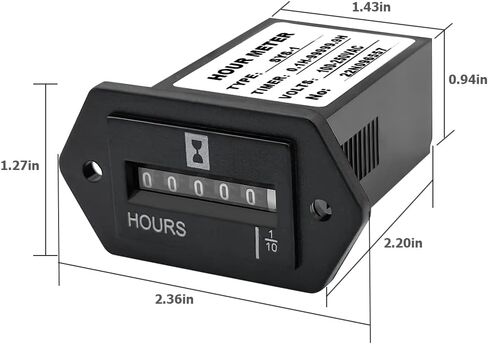 Mechanical Hour Meter Gauge, DC 6-80V Snap in Professional Engine Hourmeter, Automotive Accessories for Car ATV UTV Diesel Engine Generator Boat Truck Snowmobile Lawn Tractors in Saudi Arabia