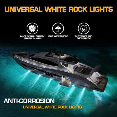 Rock Lights 4pcs White Rock Lights, Led Rock Lights for Jeep Truck Car Offroad ATV UTV SUV Boat Waterproof - 12V Rock Lights in Saudi Arabia