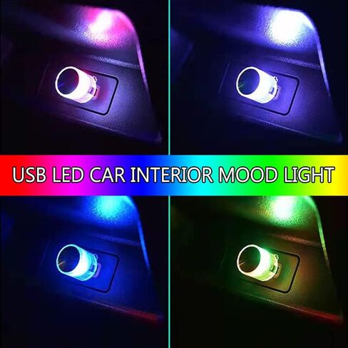USB LED Car Interior Atmosphere Lamp, Universal Mini USB Led Lights for Car Decoration, Plug in LED Night Light Mini USB LED Light Fit for Cars, Bedrooms(Blue) in Kuwait