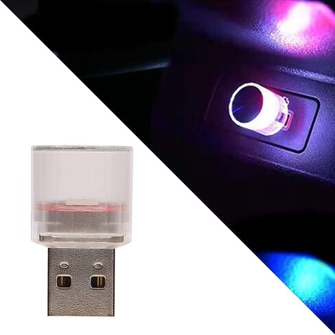 USB LED Car Interior Atmosphere Lamp, Universal Mini USB Led Lights for Car Decoration, Plug in LED Night Light Mini USB LED Light Fit for Cars, Bedrooms(Blue) in Kuwait