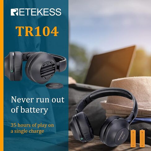 Retekess TR104 FM Radio Headphones, Radio Headset for Mowing, Digital Wireless Radio for Mowing, Walking, Riding, Powered by AAA Battery (Black) in Saudi Arabia