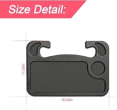 صينية عجلة قيادة 2 في 1 للسيارة، حامل طاولة مقعد السيارة على عجلة القيادة التلقائية لتناول الطعام، الكمبيوتر المحمول، الكمبيوتر اللوحي، iPad، الكمبيوتر المحمول، طاولة سفر السيارة، مناسبة لمعظم المركبات in Kuwait