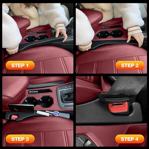 Car Seat Gap Filler - 2PCS Car Seat Organizer Car Seat Gap Filler Organizer Car Accessories Universal Fit Car Seat Gap Filler Seat Gap Organizer for Phones Wallet Cards (Black) in Kuwait