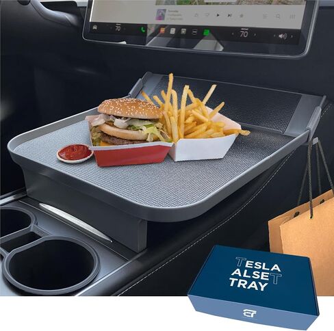 Tesla Model Y Model 3 Accessories 2023, Car Eating Food Table Alset Tray, Center Console Organizer, for Autopilot, Road Trips. Anti-slip Mat for Stability. in Saudi Arabia